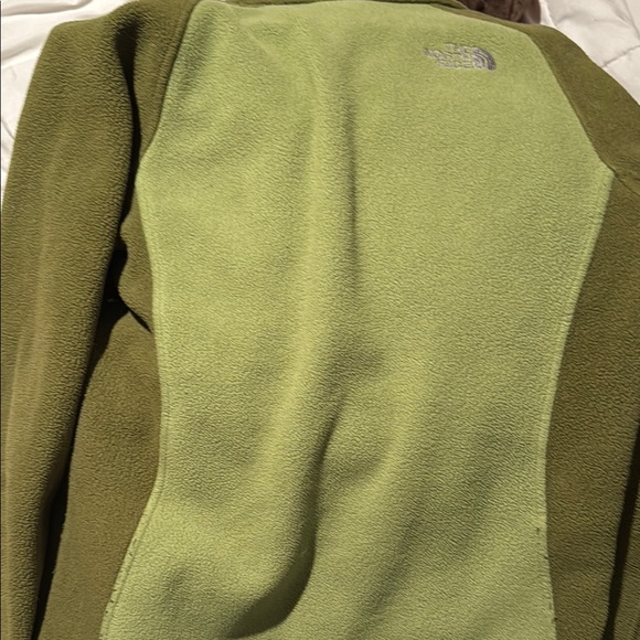 Sold: The North Face Two Toned Olive Green Fleece Zip Up Jacket  sz.M women’s - Picture 10 of 12